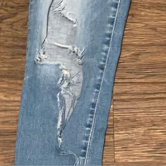 AG-ED Adriano Goldschmied Distressed Torn Lightwash Legging Ankle Jeans Size 27R - Picture 3 of 14